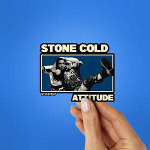 STONE COLD ATTITUDE Sticker waterproof vinyl decal for laptop, bike, car & bottle