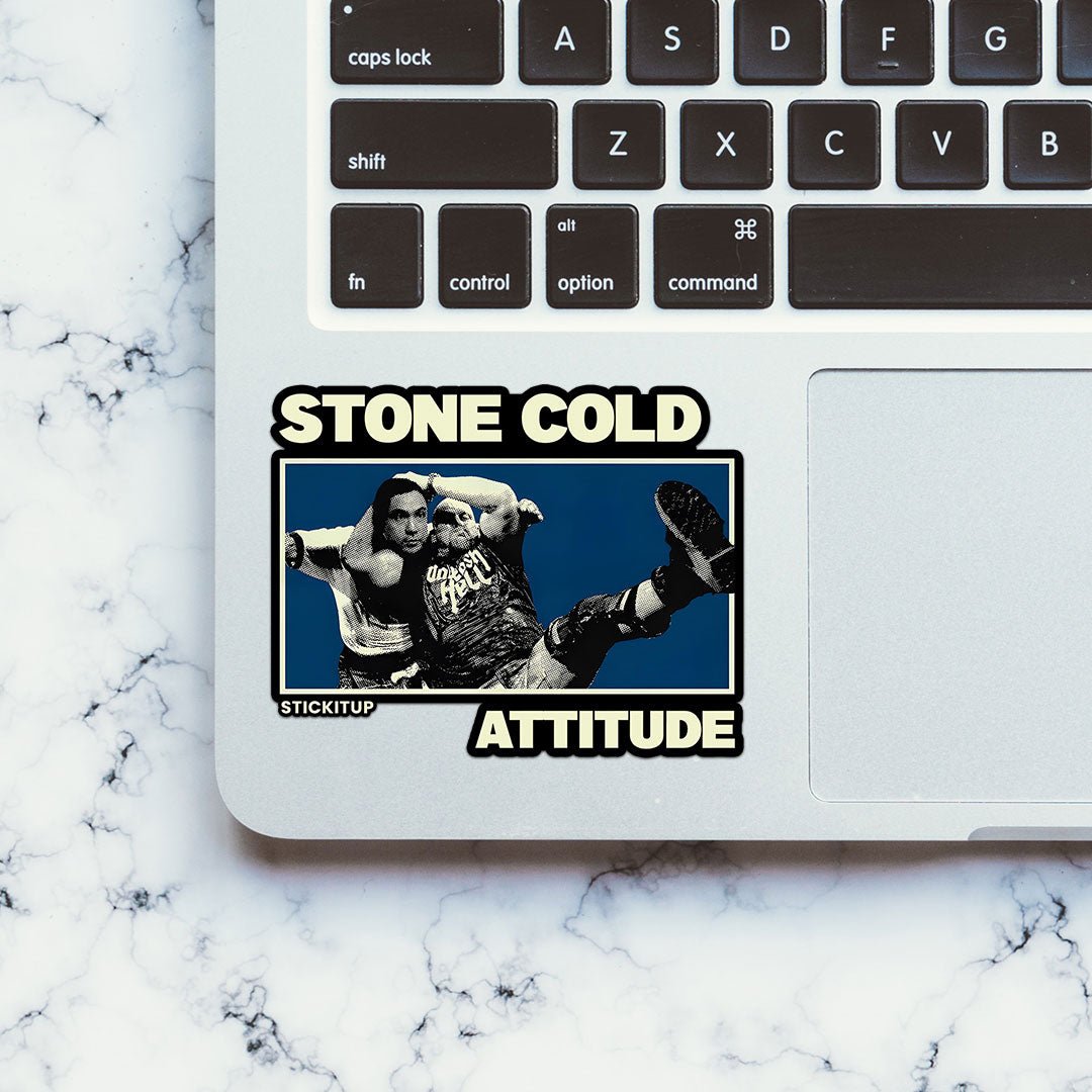 STONE COLD ATTITUDE Sticker waterproof vinyl decal for laptop, bike, car & bottle
