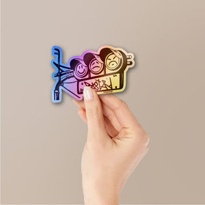 Stoplight Moods Holographic Stickers waterproof vinyl decal for laptop, bike, car & bottle