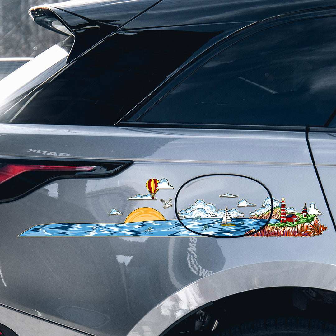 Summer beach Infinity Sticker waterproof vinyl decal for laptop, bike, car & bottle