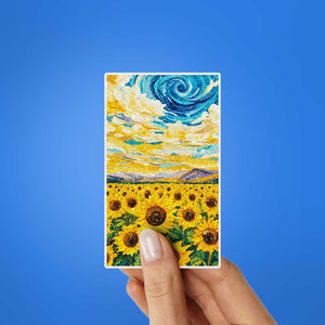 Sunflower Swirl Sky Glitter Sticker - Glitter Stickers | STICK IT UP