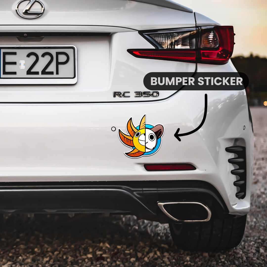 Sunny and Going Merry Bumper Sticker waterproof vinyl decal for laptop, bike, car & bottle