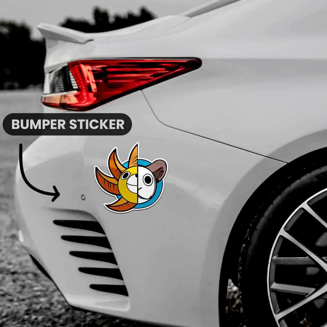 Sunny and Going Merry Bumper Sticker waterproof vinyl decal for laptop, bike, car & bottle