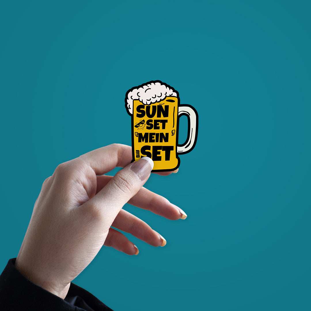 Sunset Mein Bhi Set Sticker waterproof vinyl decal for laptop, bike, car & bottle