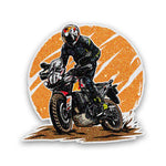 Sunset Motorcycle Rider Glitter Sticker - Glitter Stickers | STICK IT UP