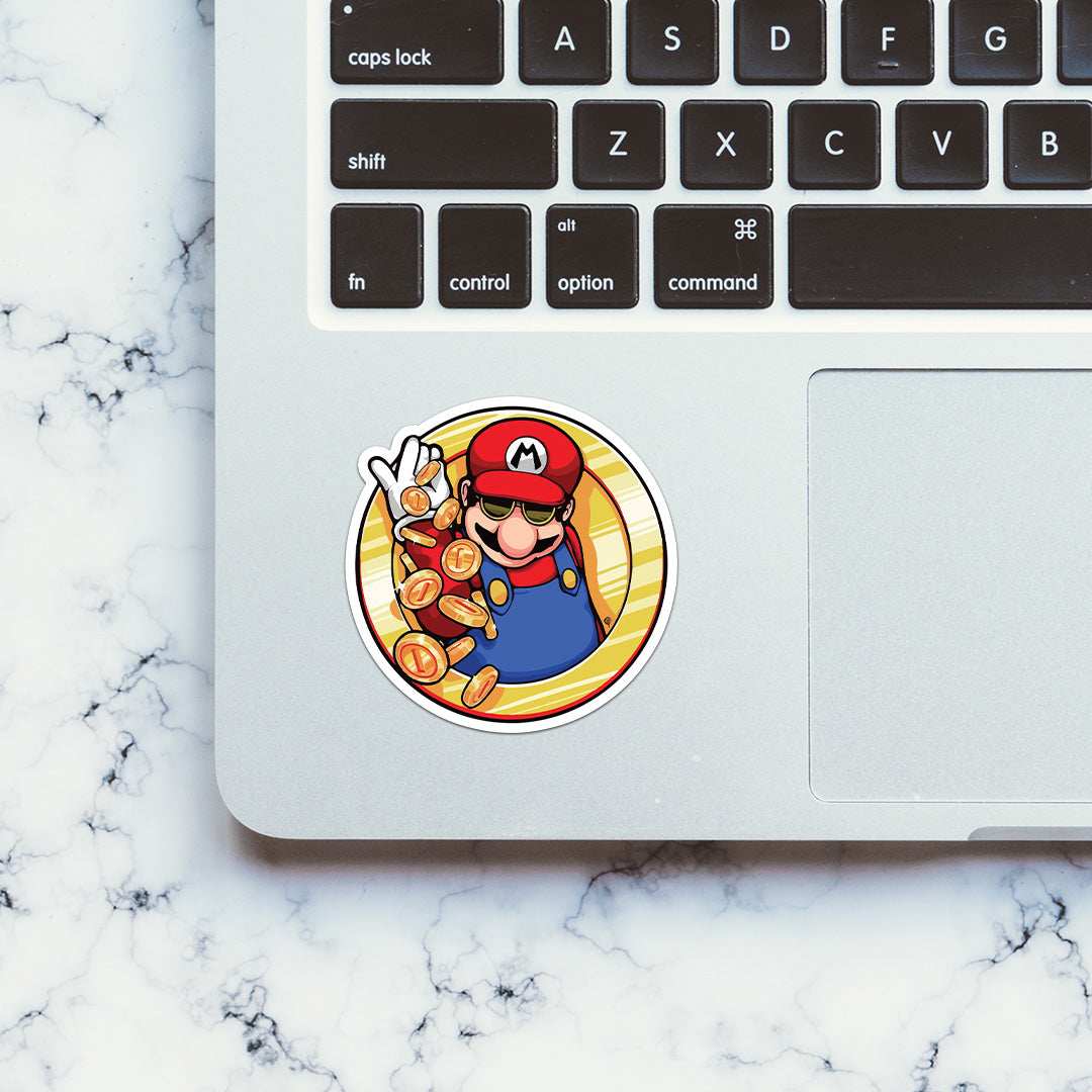Super Mario Sticker waterproof vinyl decal for laptop, bike, car & bottle