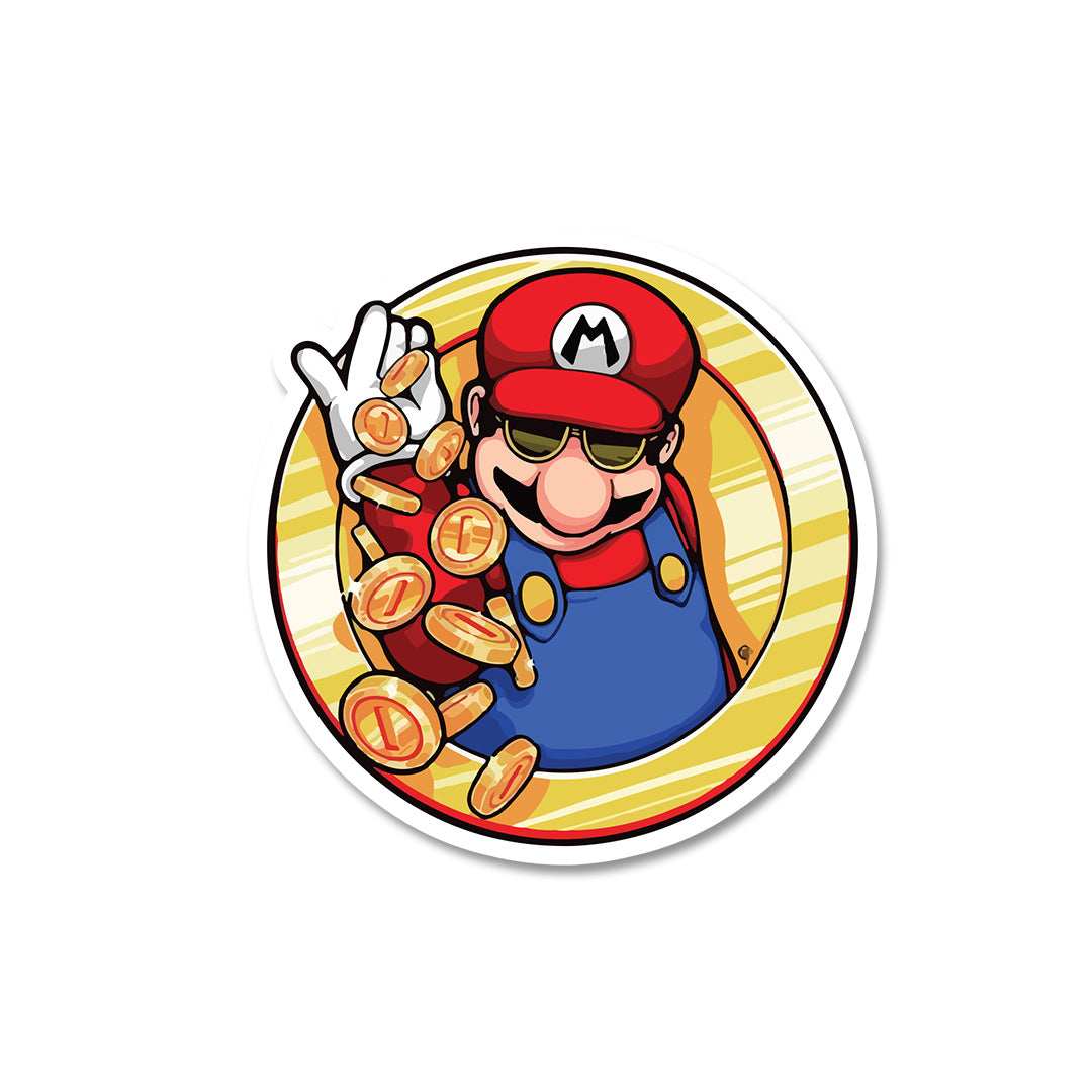 Super Mario Sticker waterproof vinyl decal for laptop, bike, car & bottle