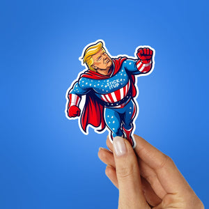 Super Trump Sticker waterproof vinyl decal for laptop, bike, car & bottle