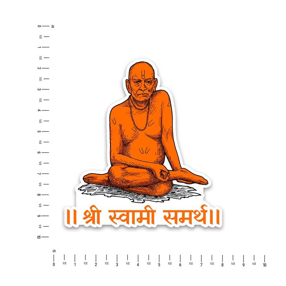 Swami Samarth Bumper Sticker waterproof vinyl decal for laptop, bike, car & bottle