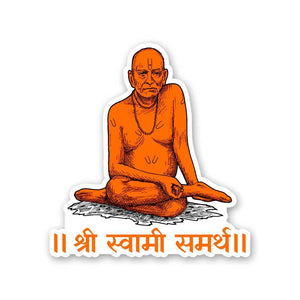 Swami Samarth Sticker waterproof vinyl decal for laptop, bike, car & bottle
