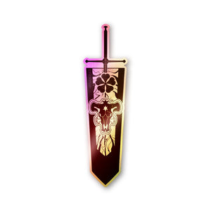 Sword Banner Dark Holographic Stickers - Holographic stickers | STICK IT UP