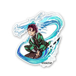 Tanjiro water breathing forms Sticker waterproof vinyl decal for laptop, bike, car & bottle