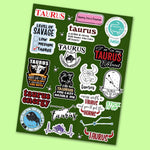 Taurus Mini Sticker Sheet waterproof vinyl decal for laptop, bike, car & bottle