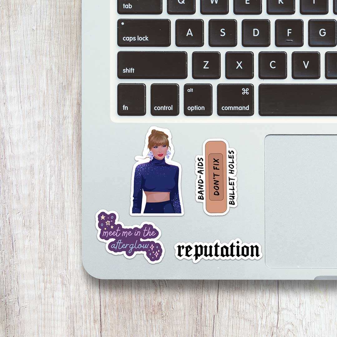 Taylor Swift Mini sticker sheet waterproof vinyl decal for laptop, bike, car & bottle