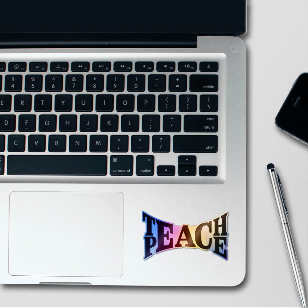 Teach Peace Holographic Stickers - Holographic stickers | STICK IT UP