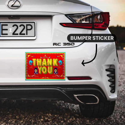 THANK YOU Bumper Sticker waterproof vinyl decal for laptop, bike, car & bottle