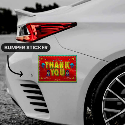 THANK YOU Bumper Sticker waterproof vinyl decal for laptop, bike, car & bottle