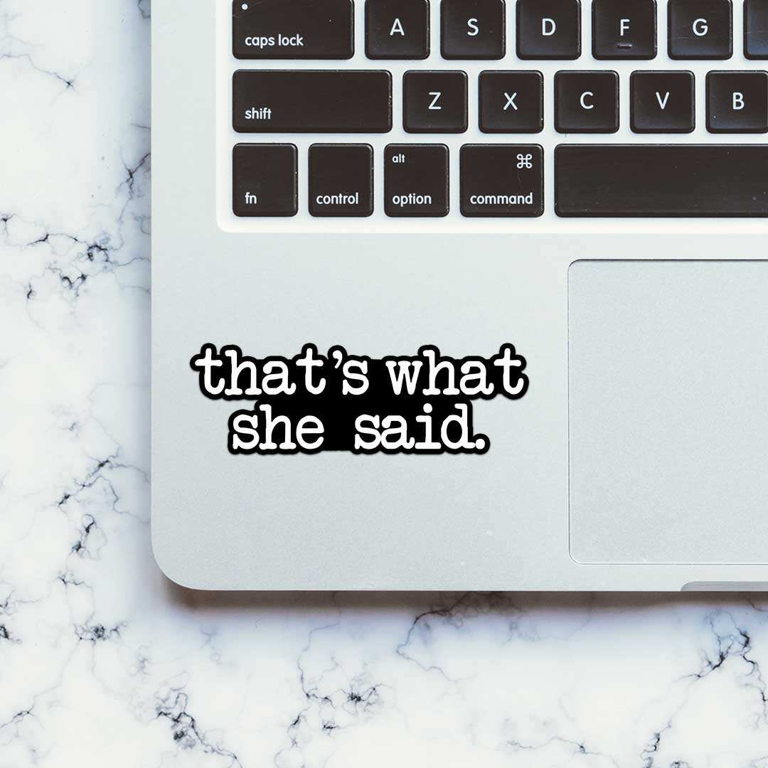 That'S What She Said Sticker waterproof vinyl decal for laptop, bike, car & bottle