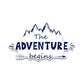 The Adventure Begins Bumper Sticker waterproof vinyl decal for laptop, bike, car & bottle