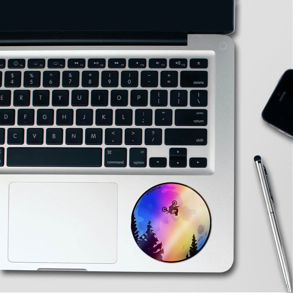The Flying Moto Holographic Stickers waterproof vinyl decal for laptop, bike, car & bottle