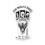 THE WORLD IS YOUR Sticker waterproof vinyl decal for laptop, bike, car & bottle