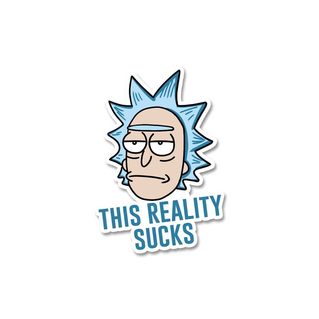 This Reality Sucks Sticker waterproof vinyl decal for laptop, bike, car & bottle
