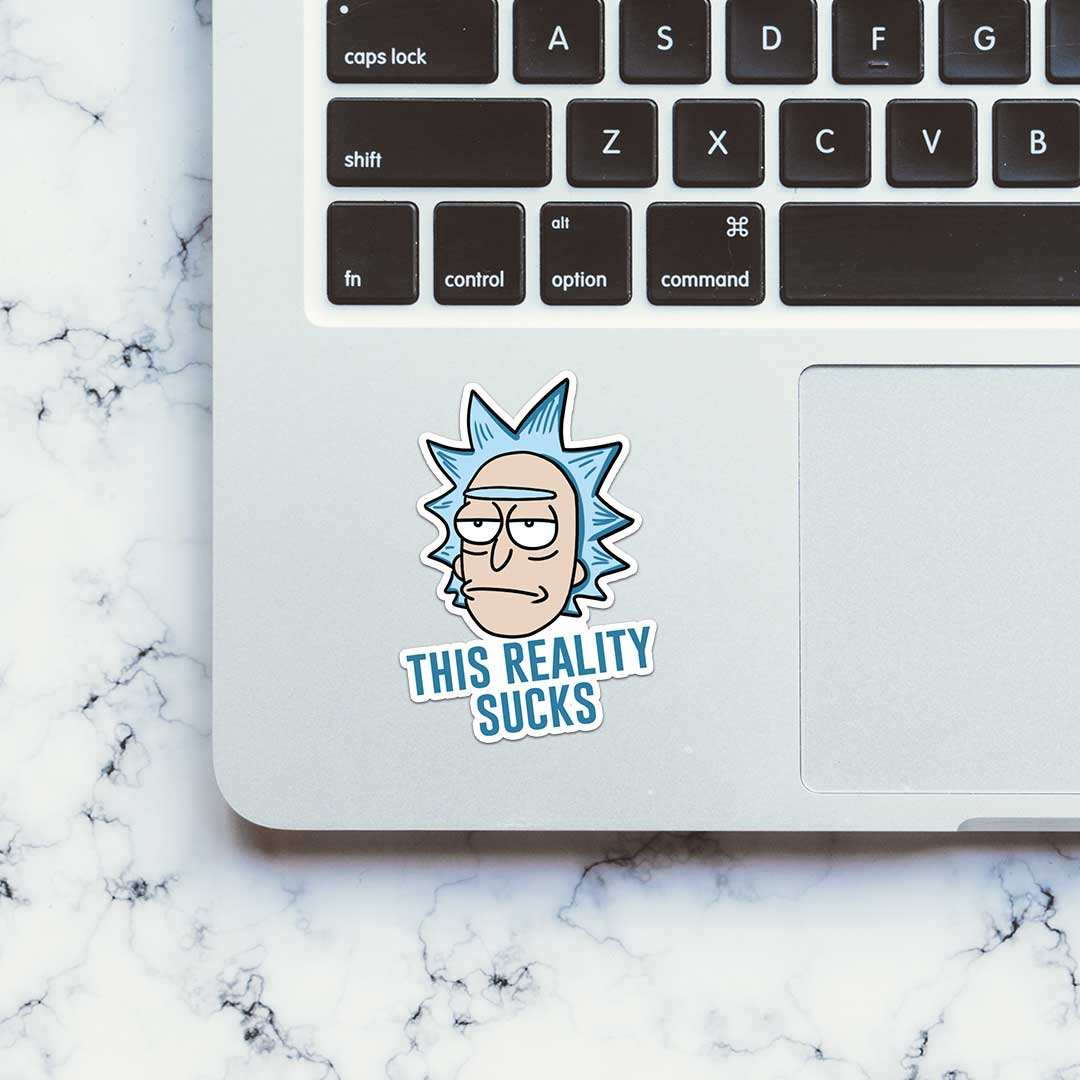 This Reality Sucks Sticker waterproof vinyl decal for laptop, bike, car & bottle