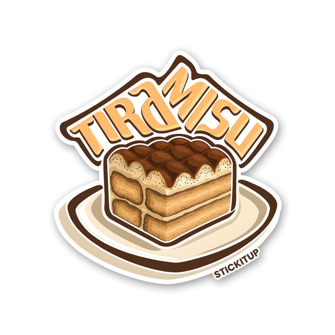 TIRAMISU Sticker waterproof vinyl decal for laptop, bike, car & bottle