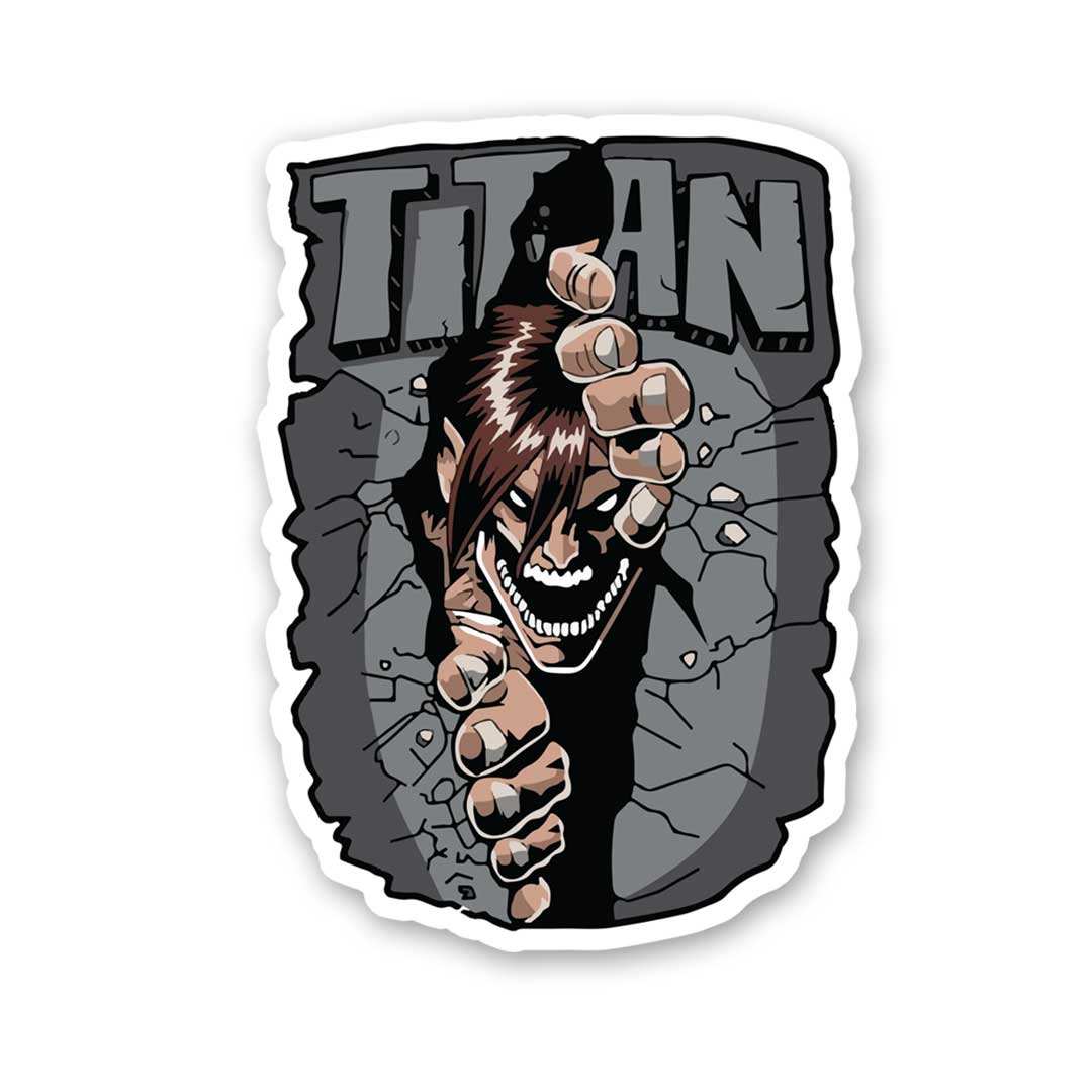 Titan Sticker waterproof vinyl decal for laptop, bike, car & bottle