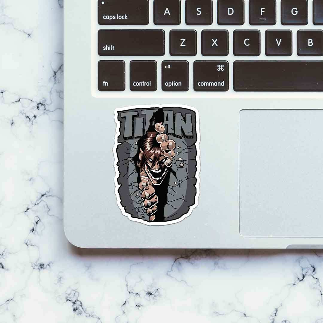 Titan Sticker waterproof vinyl decal for laptop, bike, car & bottle