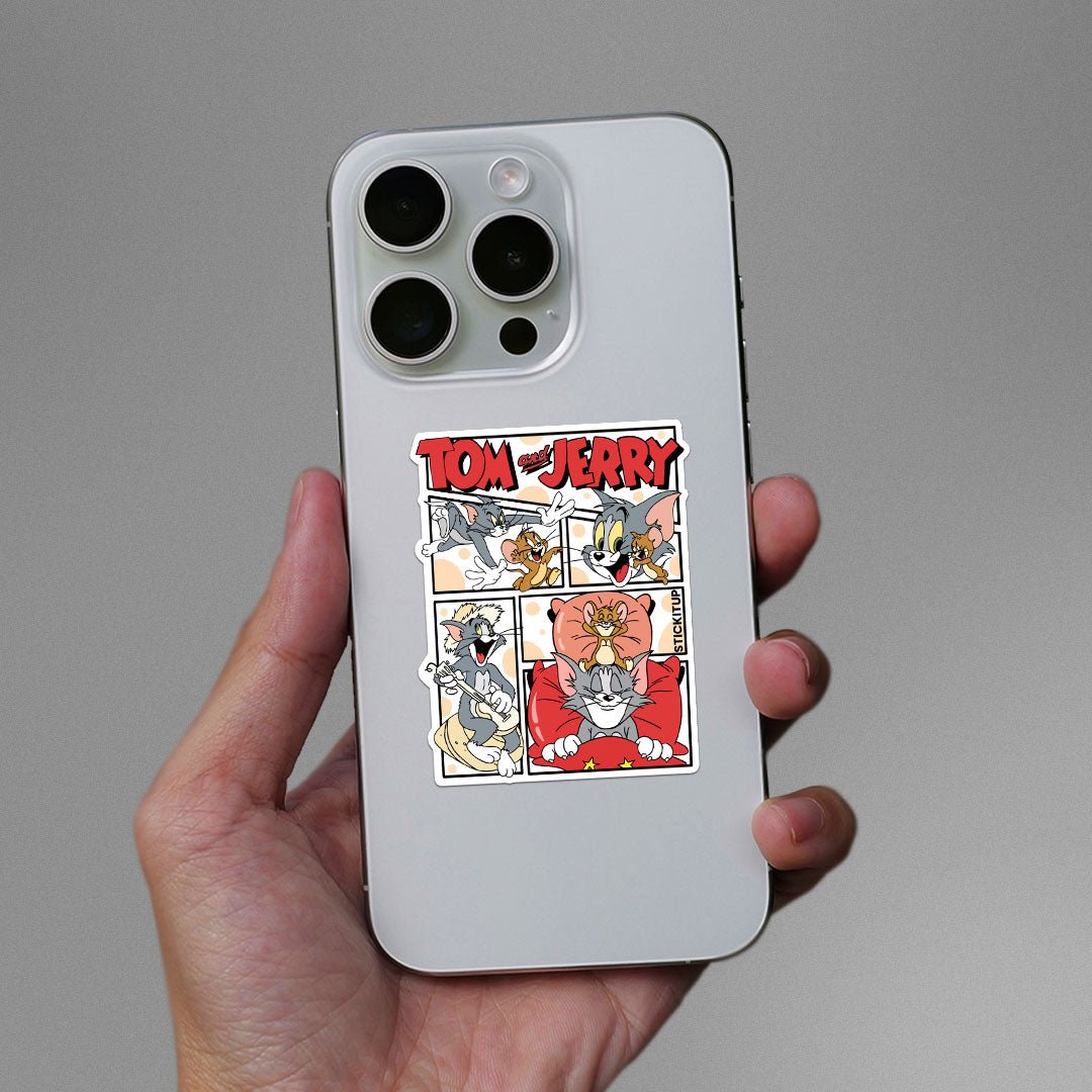 Tom And Jerry 2.0 Sticker waterproof vinyl decal for laptop, bike, car & bottle