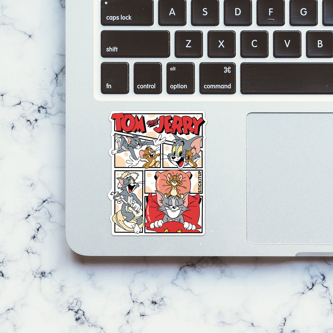 Tom And Jerry 2.0 Sticker waterproof vinyl decal for laptop, bike, car & bottle