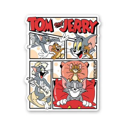 Tom And Jerry 2.0 Sticker waterproof vinyl decal for laptop, bike, car & bottle