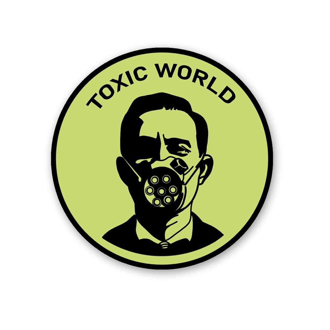 Toxic World Sticker waterproof vinyl decal for laptop, bike, car & bottle