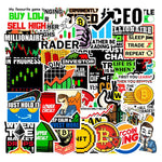 Trader Sticker Packs [50 sticker] waterproof vinyl decal for laptop, bike, car & bottle