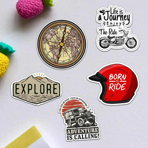 Travel Sticker Pack [5 sticker] waterproof vinyl decal for laptop, bike, car & bottle