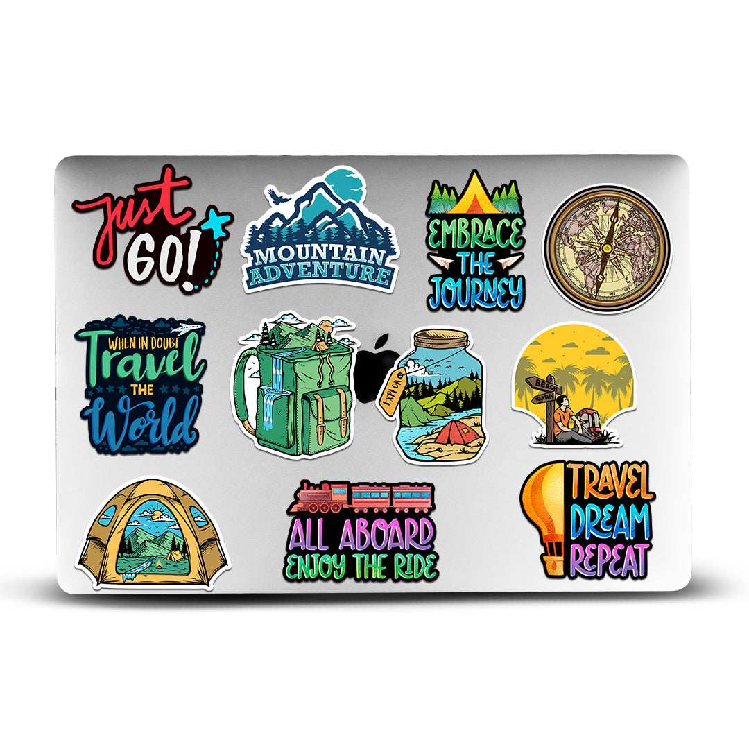 Travel Sticker Packs [50 sticker] waterproof vinyl decal for laptop, bike, car & bottle