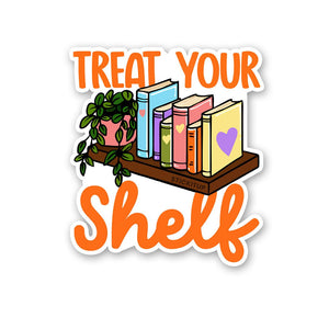 Treat Your Shelf Sticker waterproof vinyl decal for laptop, bike, car & bottle
