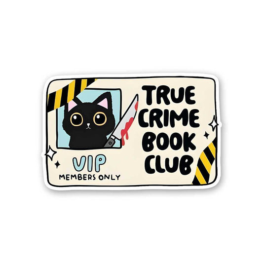 True Crime Book Club Sticker waterproof vinyl decal for laptop, bike, car & bottle