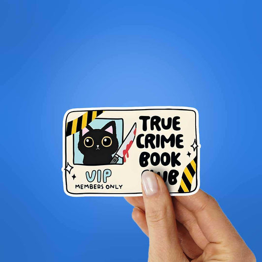 True Crime Book Club Sticker waterproof vinyl decal for laptop, bike, car & bottle