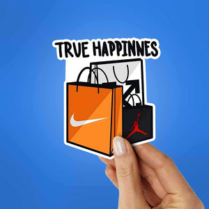 True Happinnes Sticker waterproof vinyl decal for laptop, bike, car & bottle