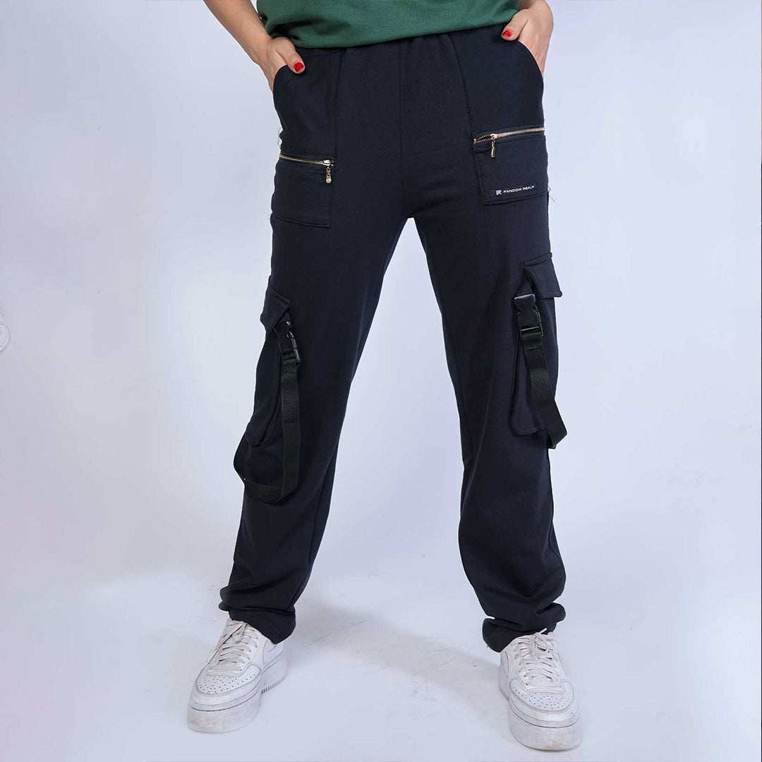UTILITY BLACK JOGGERS - STICK IT UP