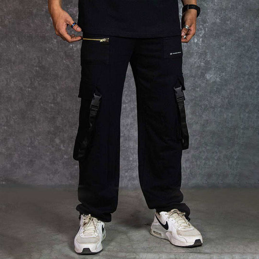 UTILITY BLACK JOGGERS - STICK IT UP