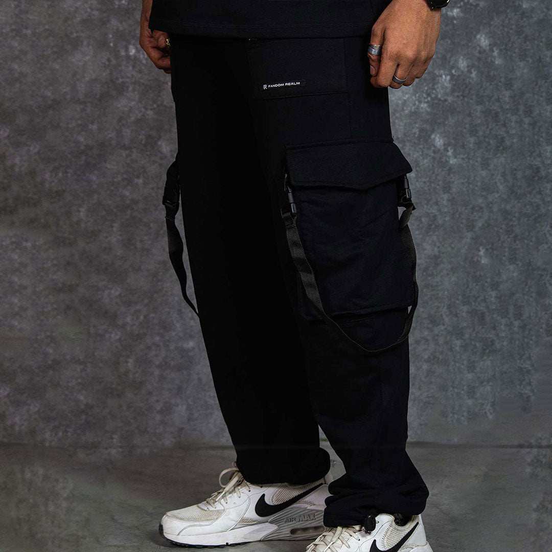 UTILITY BLACK JOGGERS - STICK IT UP