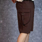 UTILITY BROWN SHORTS - STICK IT UP