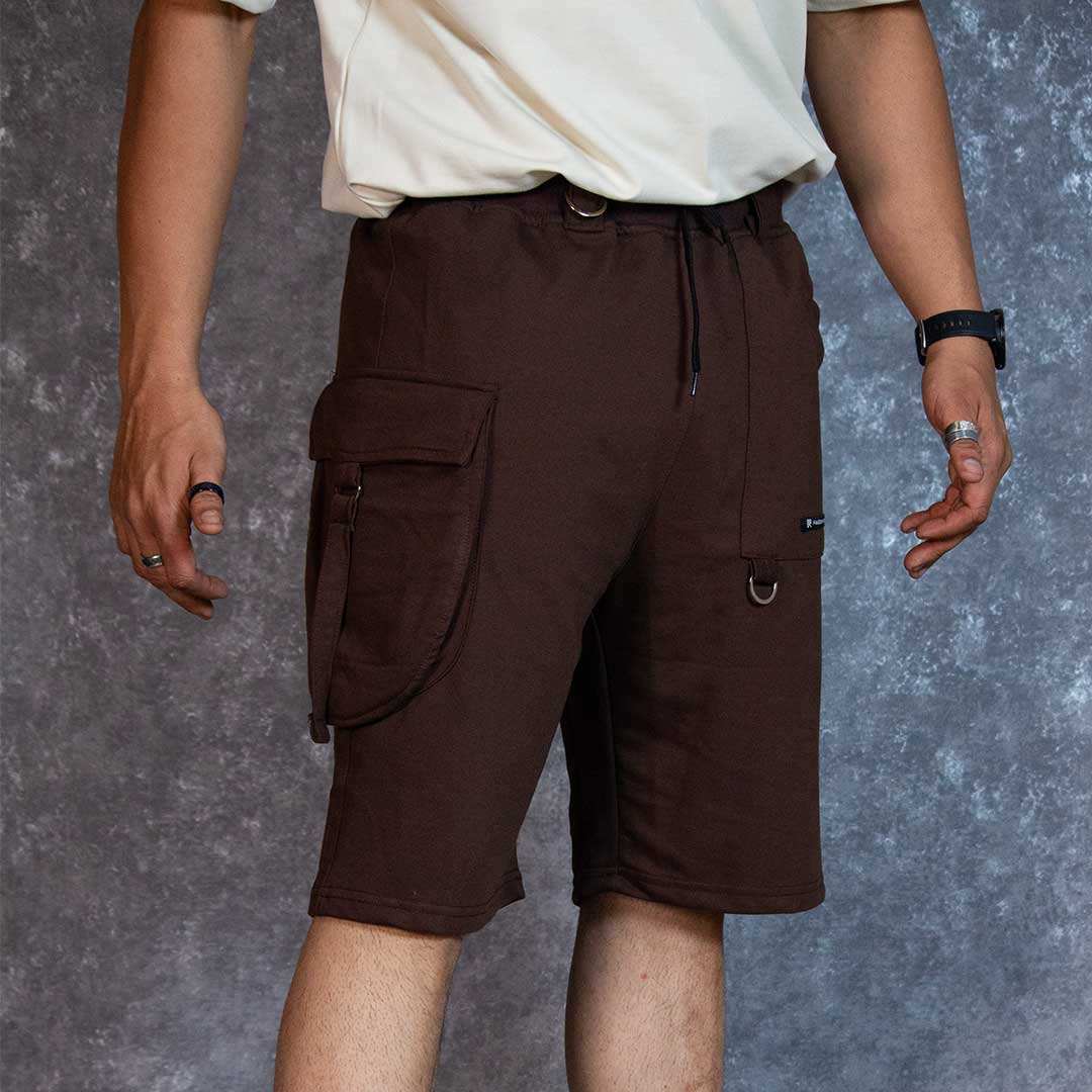 UTILITY BROWN SHORTS - STICK IT UP