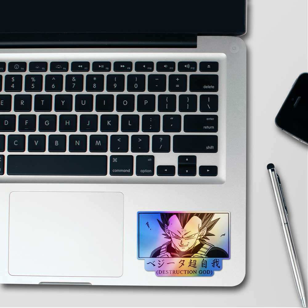 Vegeta Destruction God Holographic Sticker waterproof vinyl decal for laptop, bike, car & bottle
