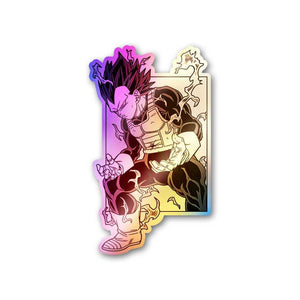 Vegeta Holographic Sticker waterproof vinyl decal for laptop, bike, car & bottle