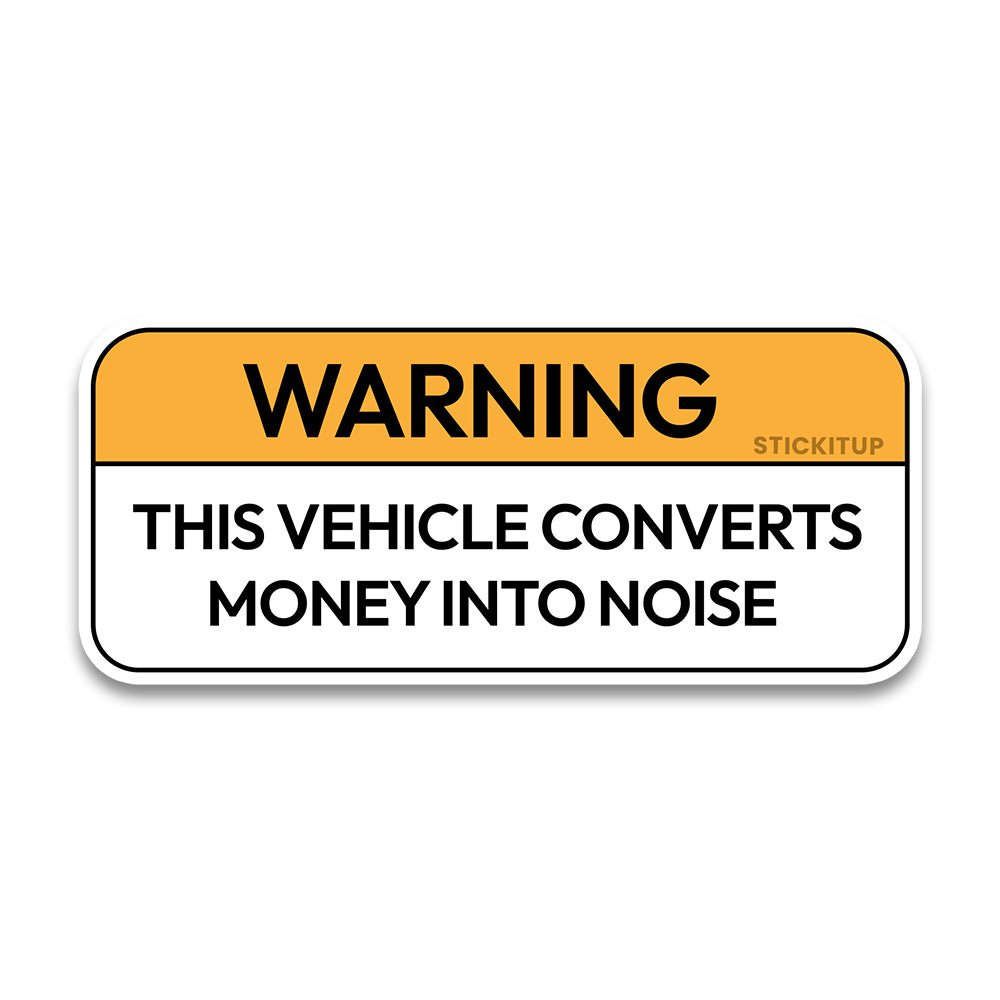 Vehicle Warning Bumper Sticker waterproof vinyl decal for laptop, bike, car & bottle