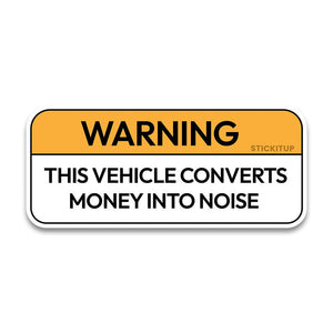 Vehicle Warning Bumper Sticker waterproof vinyl decal for laptop, bike, car & bottle